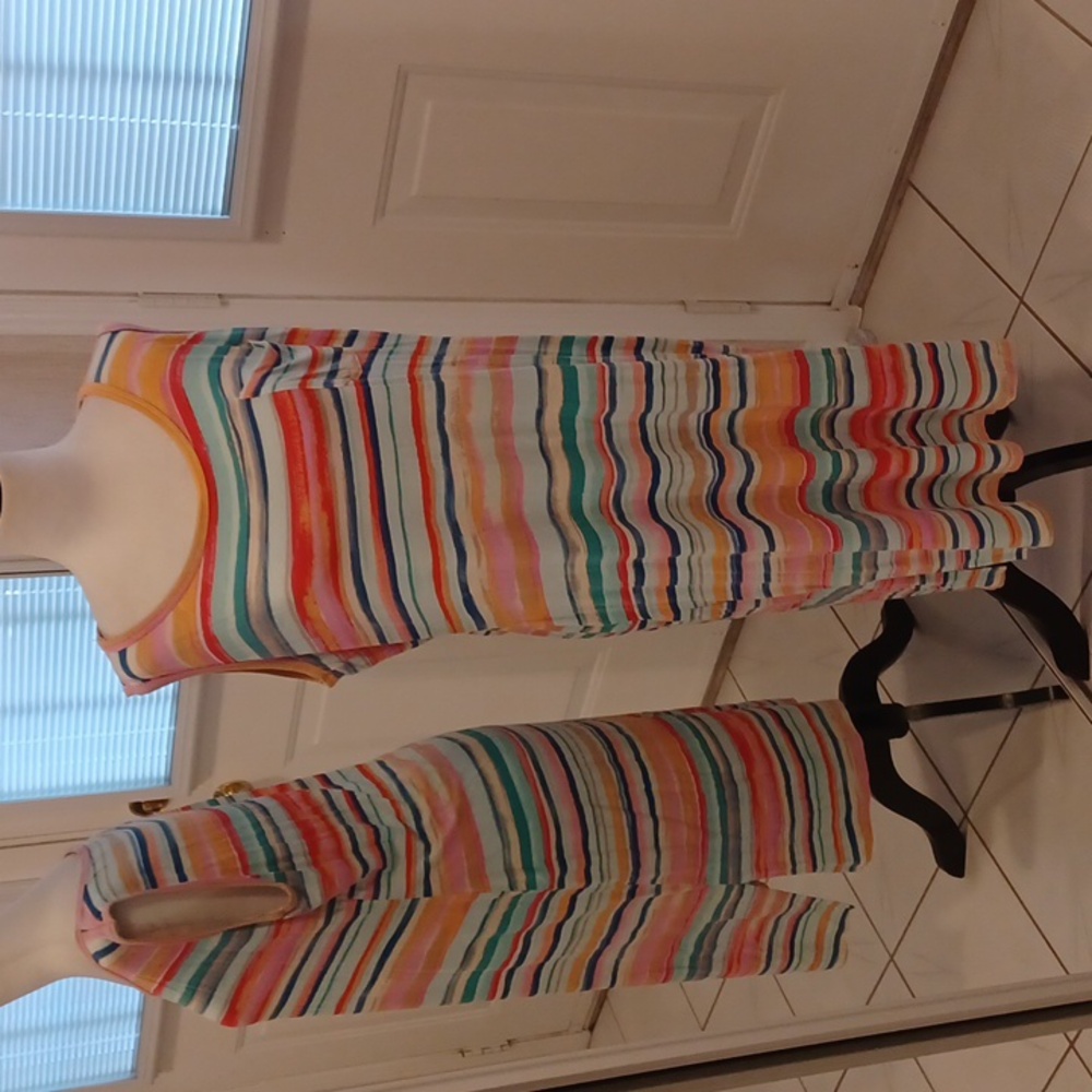 4/$60 Tribal Multicolour Striped Sleeveless Dress - Size 1X (US16) - Picture 1 of 7